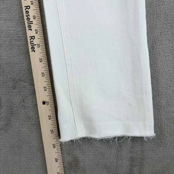 Frank & Eileen Raw Hem Stretch 5 Pocket Pants in White Women 27 Zip Fly $298